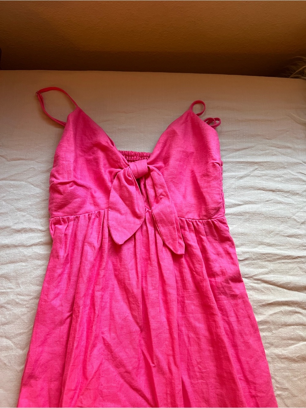 Tabitha Hot Pink Tie-Front Sundress
